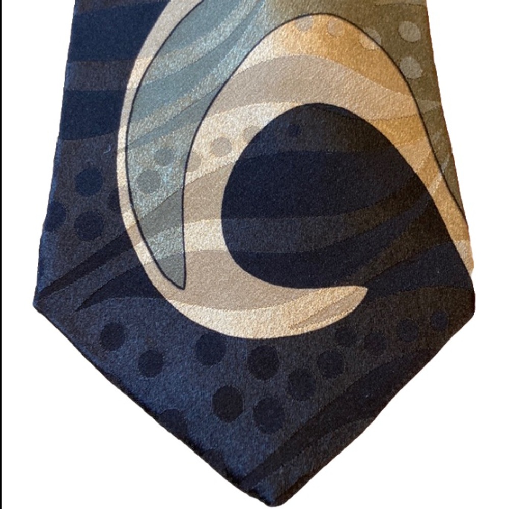 Screenplay Silk Black Swirl Pattern Vintage Neck Tie